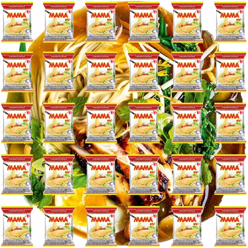 Karton Thajská instantní polévka s těstovinami Instant Bulion Kuře 30x55g Mama
