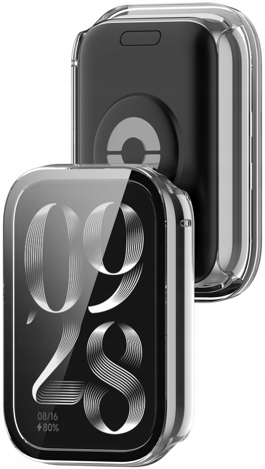 ETUI OCHRONNE + SZKŁO HARTOWANE 2w1 DO XIAOMI MI BAND 8 PRO | 6 KOLORÓW Kolor bezbarwny