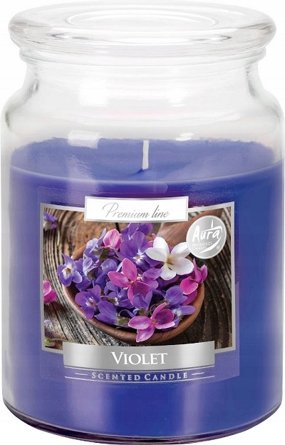 

Duża świeca Fiołek z wieczkiem 100h palenia Candle