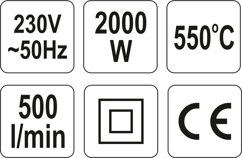 Opalarka elektryczna 2000 W YT-82291 + AKCESORIA Marka Yato