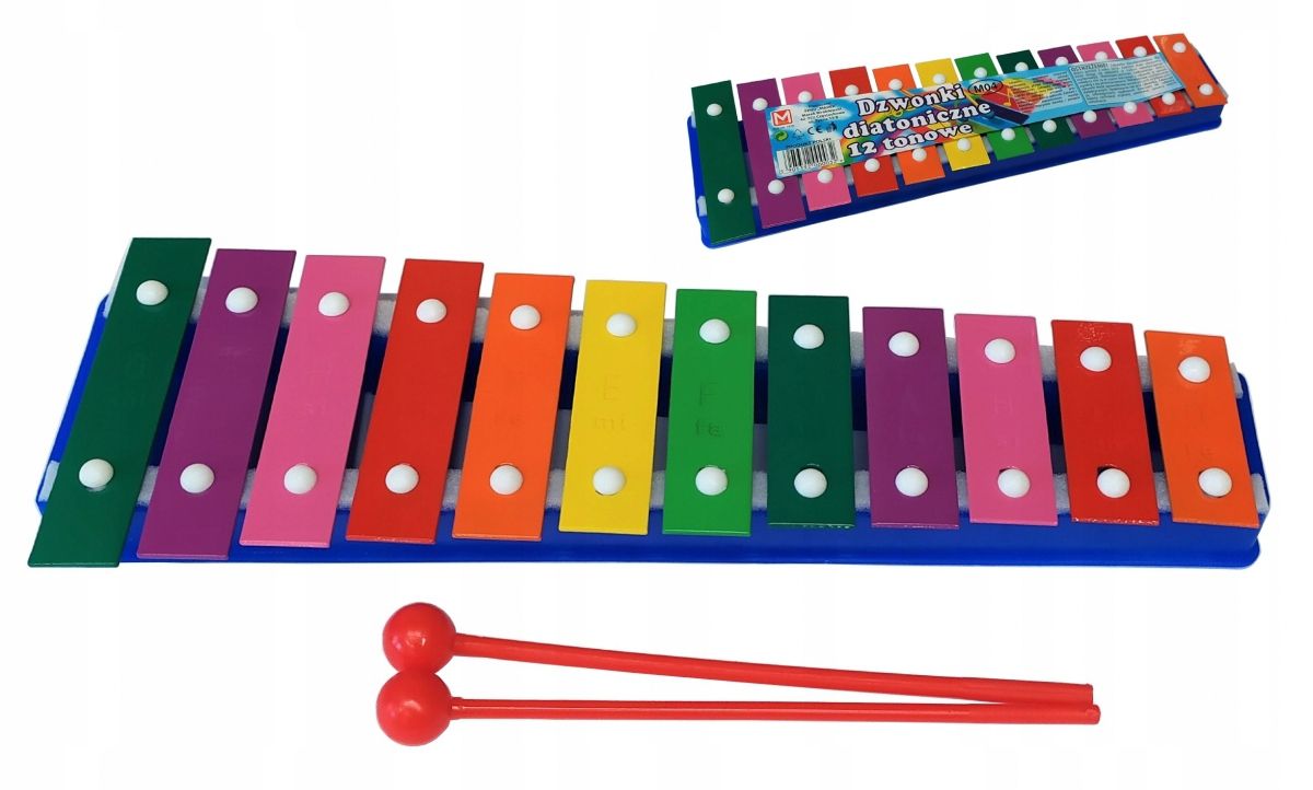 CYMBAŁKI / DZWONKI DIATONICZNE 12 TONOWE KOLOROWE