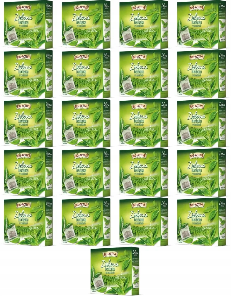 Big Active herbata Zielona Pure Green 40 Torebek x21