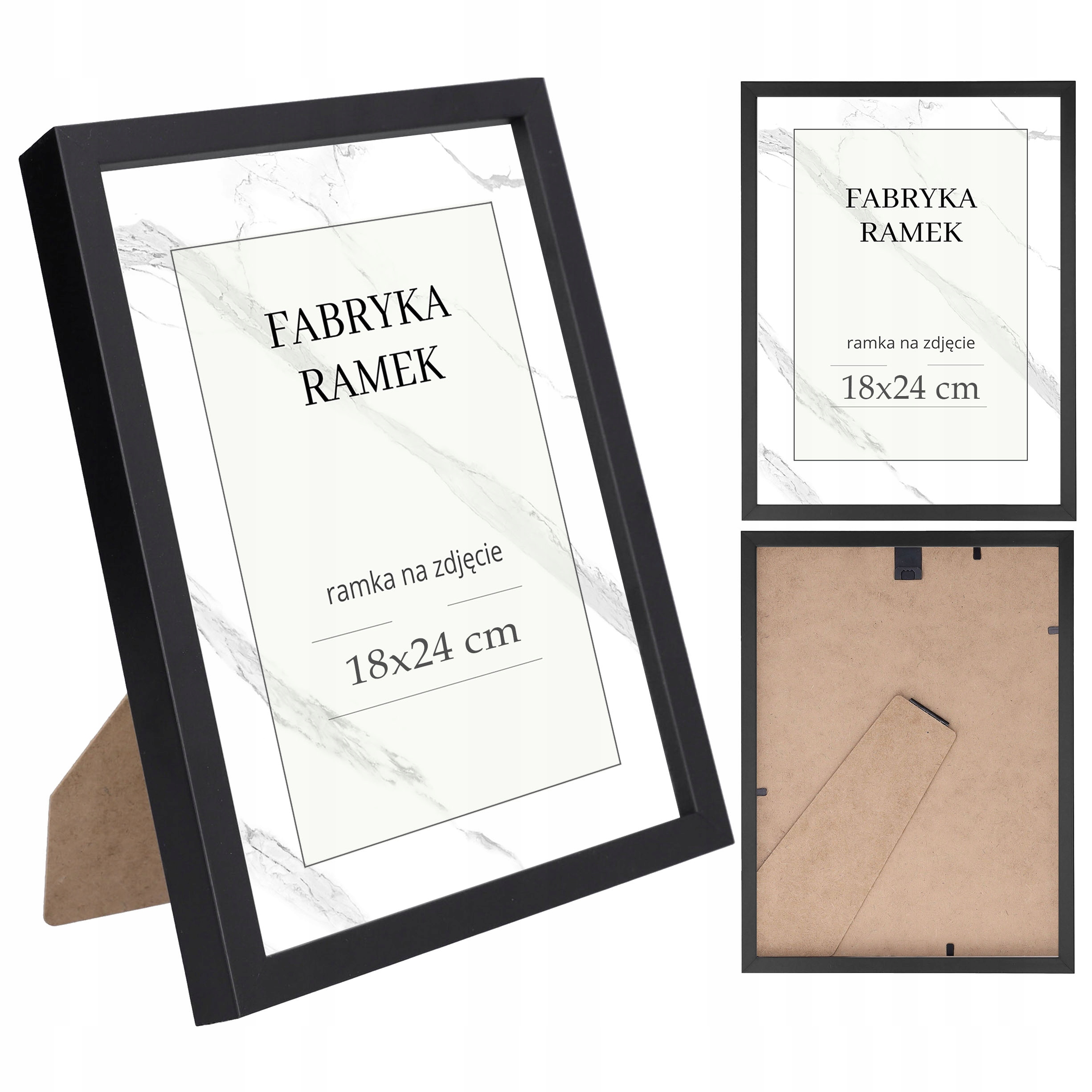 

Ramka na zdjęcia 18x24 ramki czarna stojąca nóżka