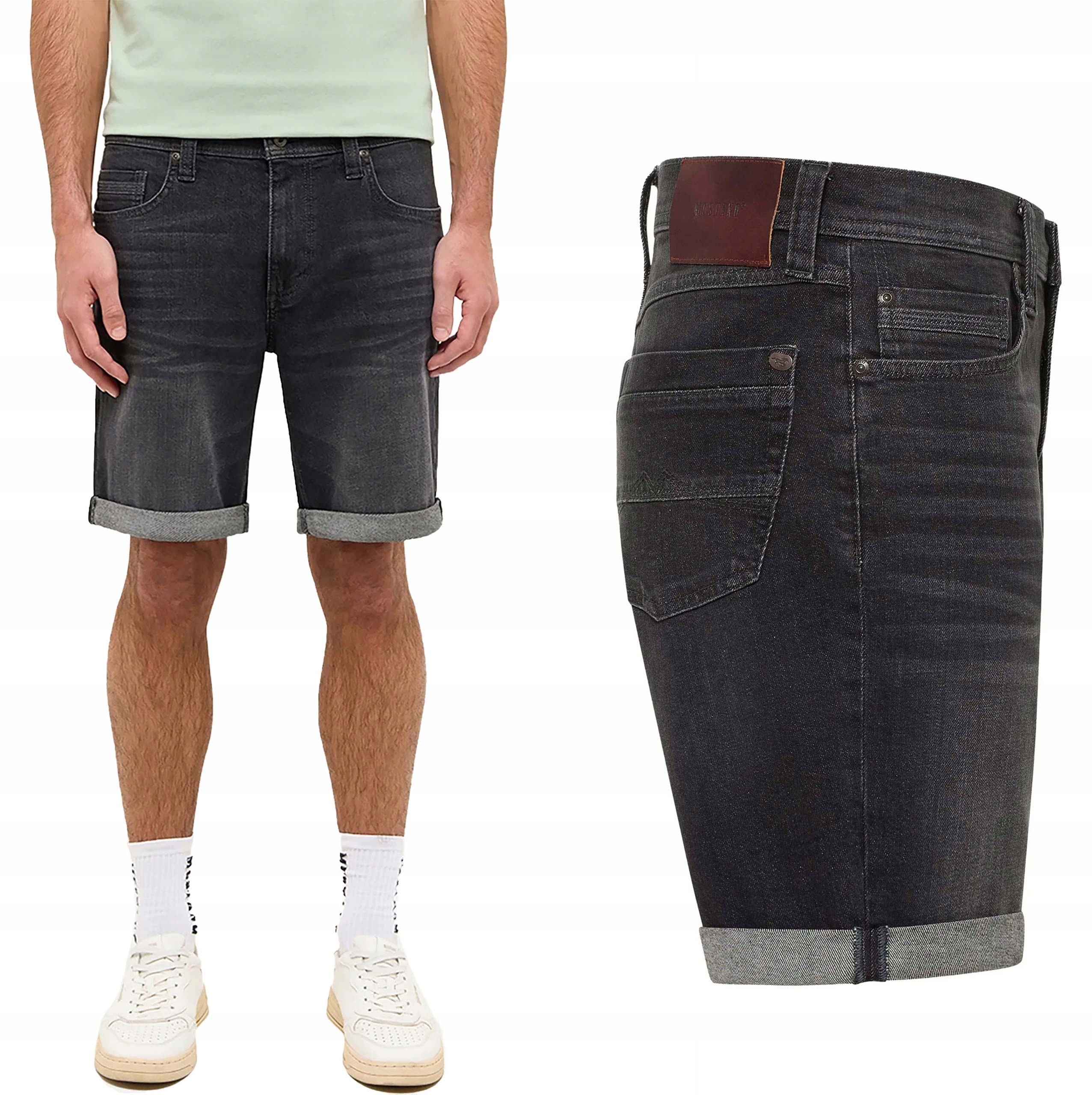 Mustang Washington Shorts Worn Black 902 kraťasy pánské džínové šortky W40