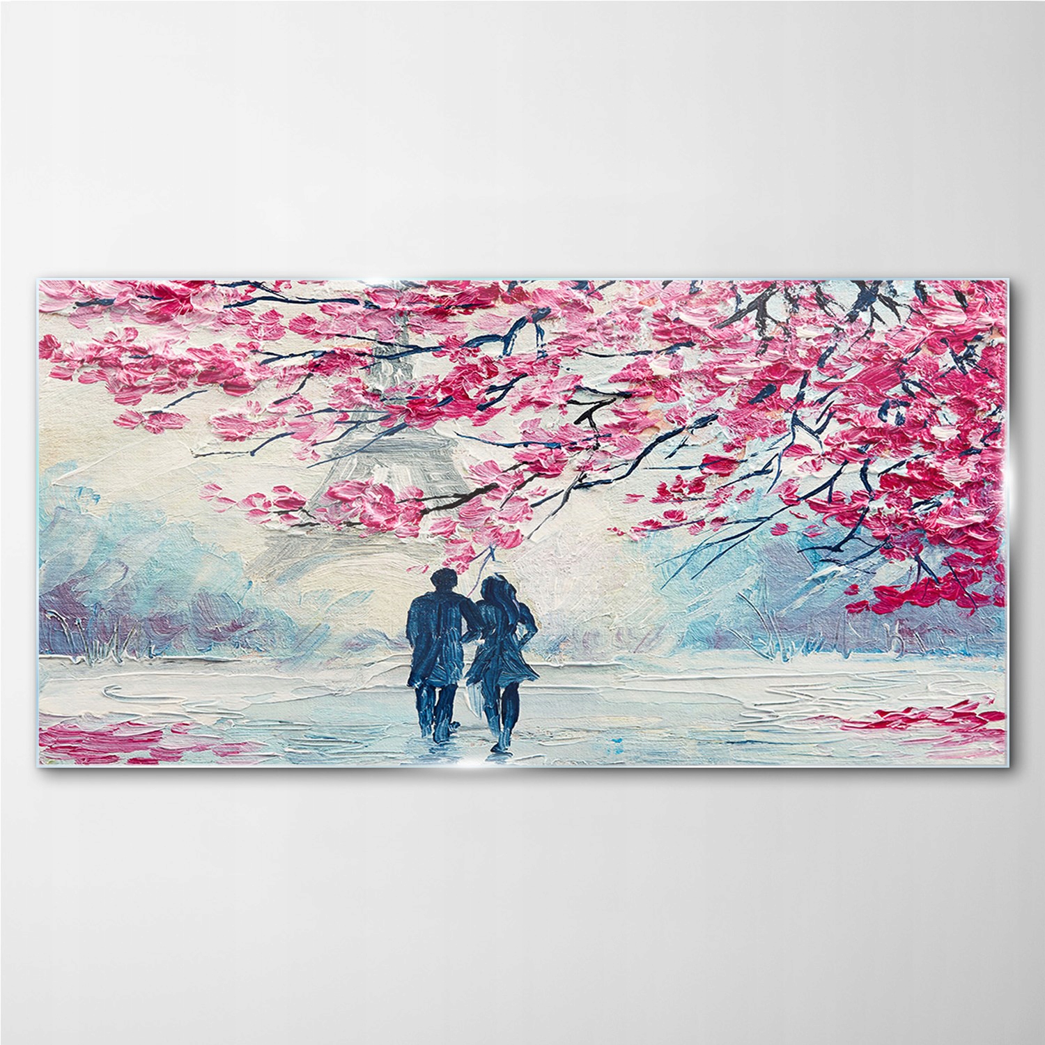 

Obraz szklany Malarstwo para Paryż wieża 100x50 cm