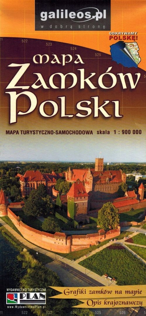 POLSKA MAPA TURYSTYCZNA ZAMKÓW - ZAMKI W POLSCE GALILEOS 2026