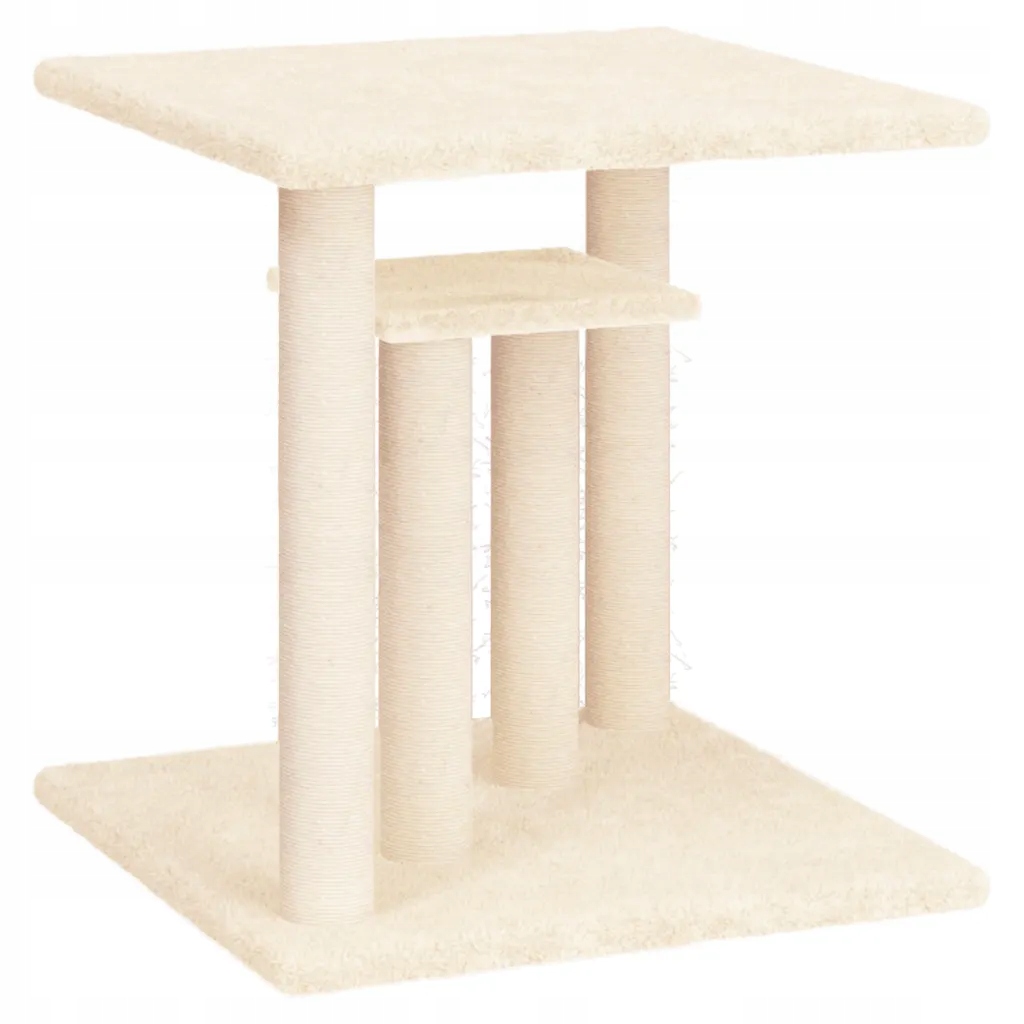 Levně Škrabadlo pro kočky s plošinami, krémové, 50 cm