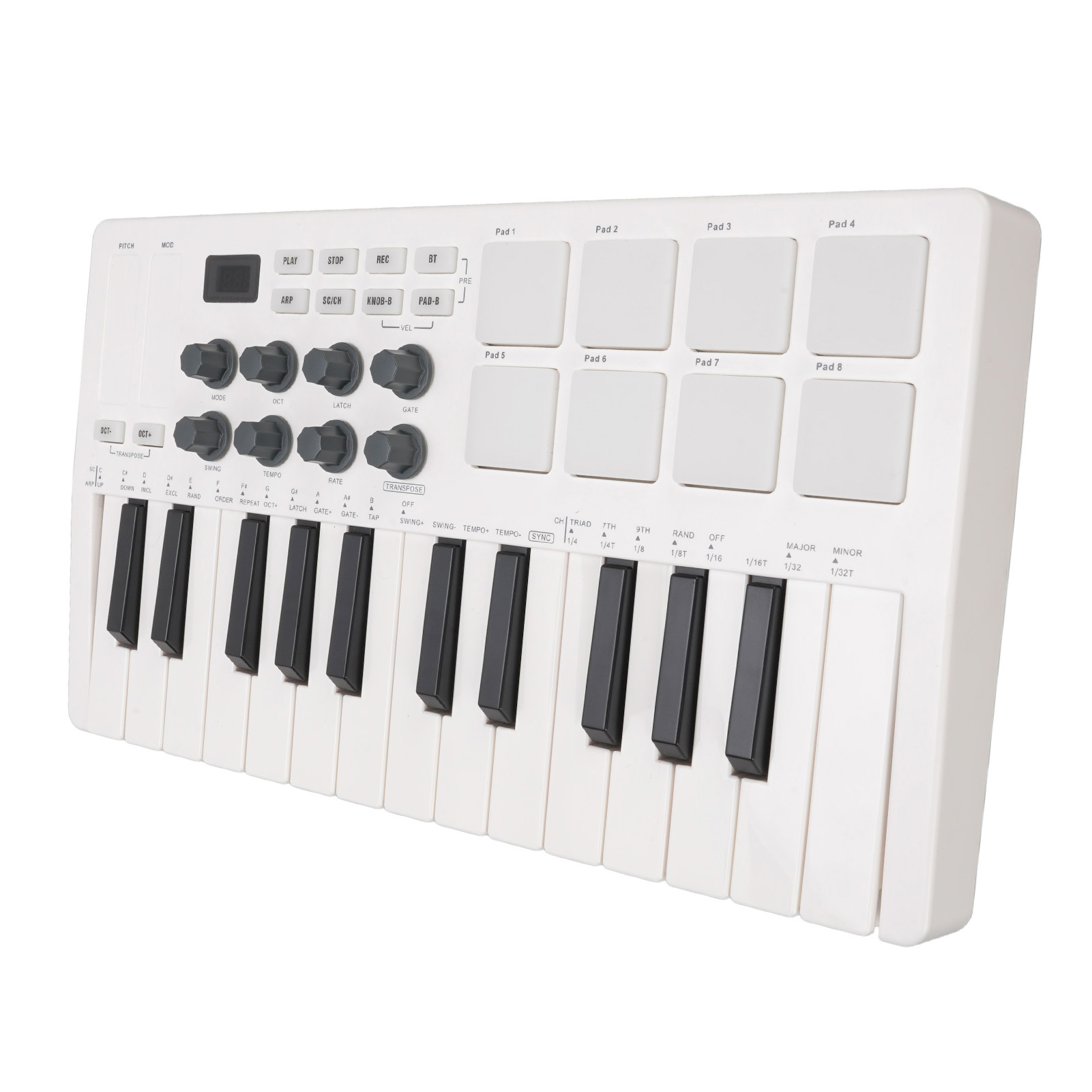 25 Key Klawiatura MIDI Przenośna klawiler Bluetooth MIDI z 8 SR