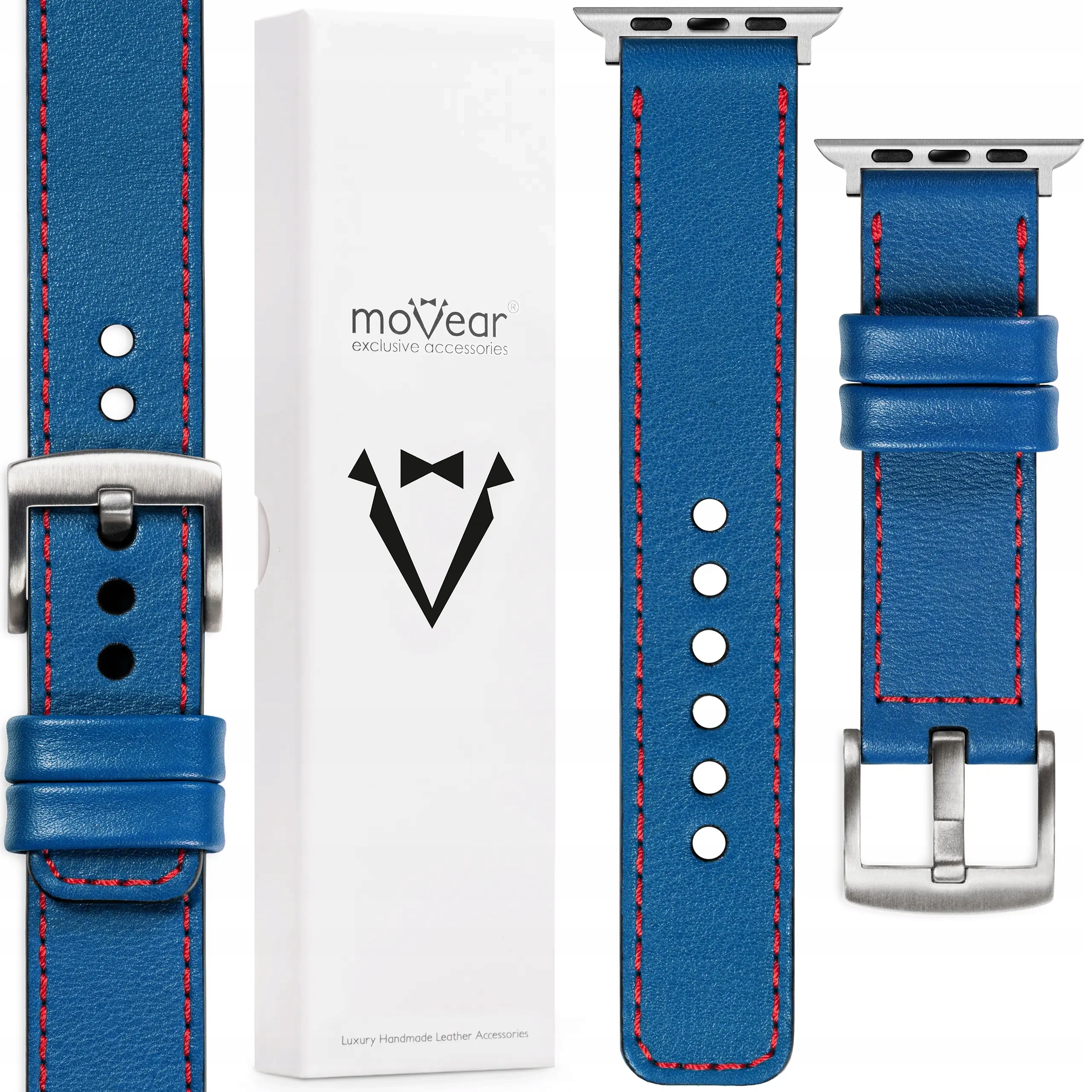 Pásek pro Apple Watch 10 9 8 7 6 5 Se Ultra Modrý Polský Movear