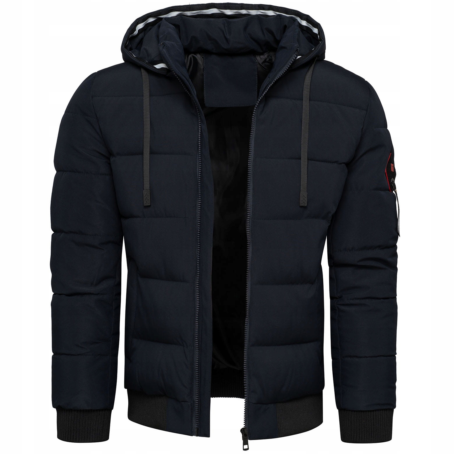 Pánská zateplená bunda s odnímatelnou kapucí, modrá S