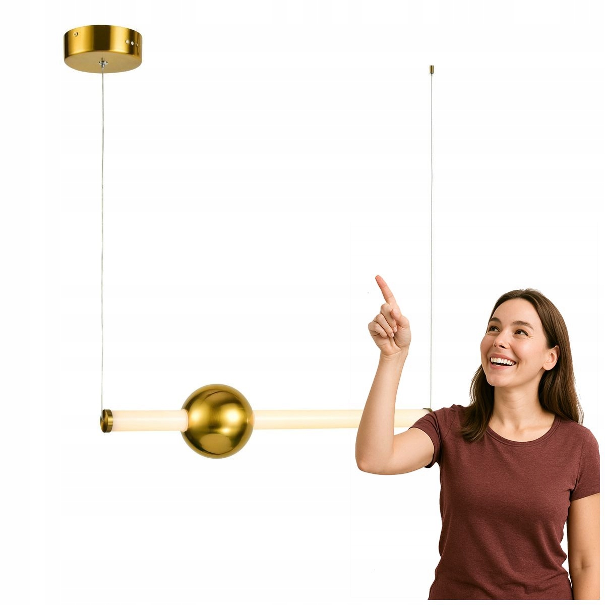 Závěsná Led lampa Halling měďová 1215 lm Italux