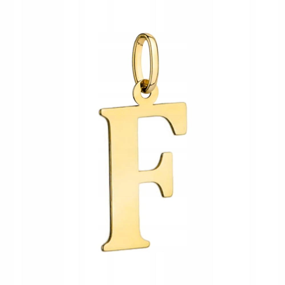 Zlatý přívěsek 585 s písmenem F, velký elegantní přívěsek pro ženy jako dárek