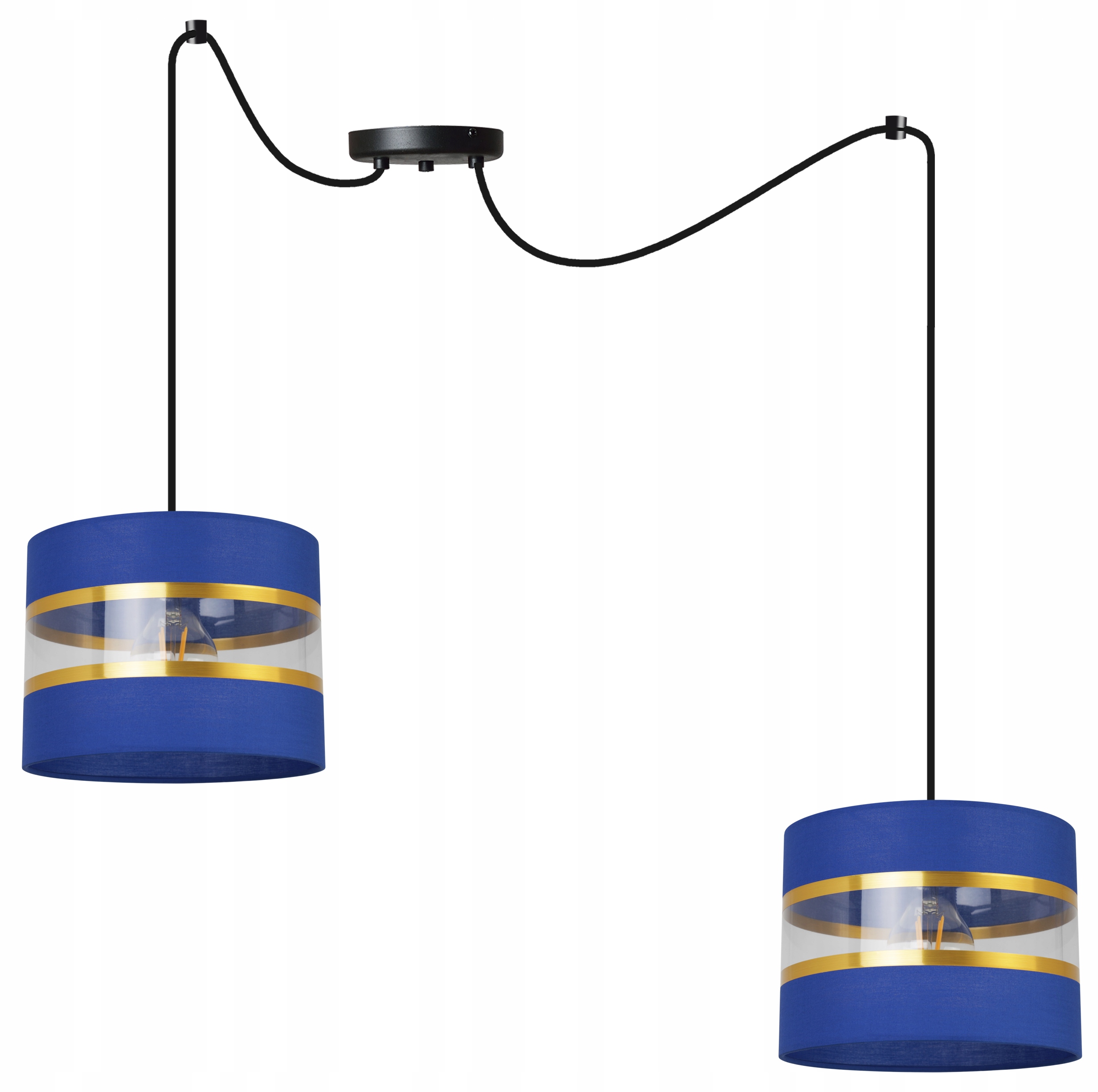 Závěsná Stropní Lampa Pavouk Lustr Glamour Stínidlo Tmavě Modrá Do Obývacího Pokoje