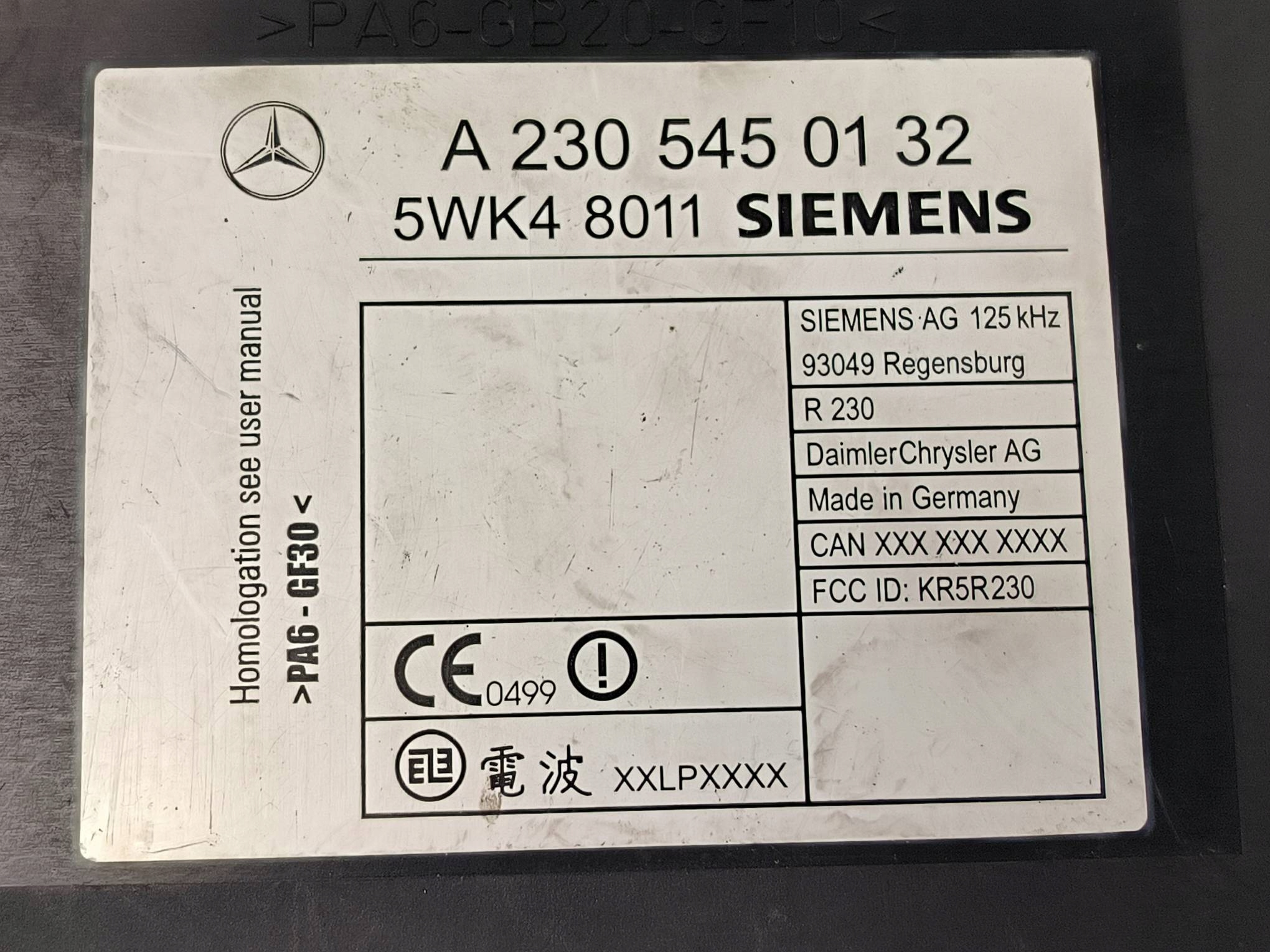 modul KEYLESS A2305450132 MERCEDES S-KLASA W220