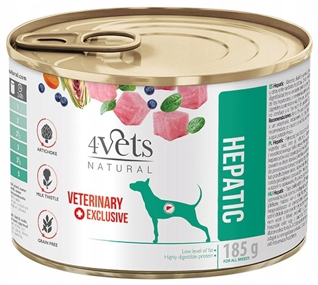 Levně 4Vets Natural Veterinary Exclusive Hepatic Dog 185 g