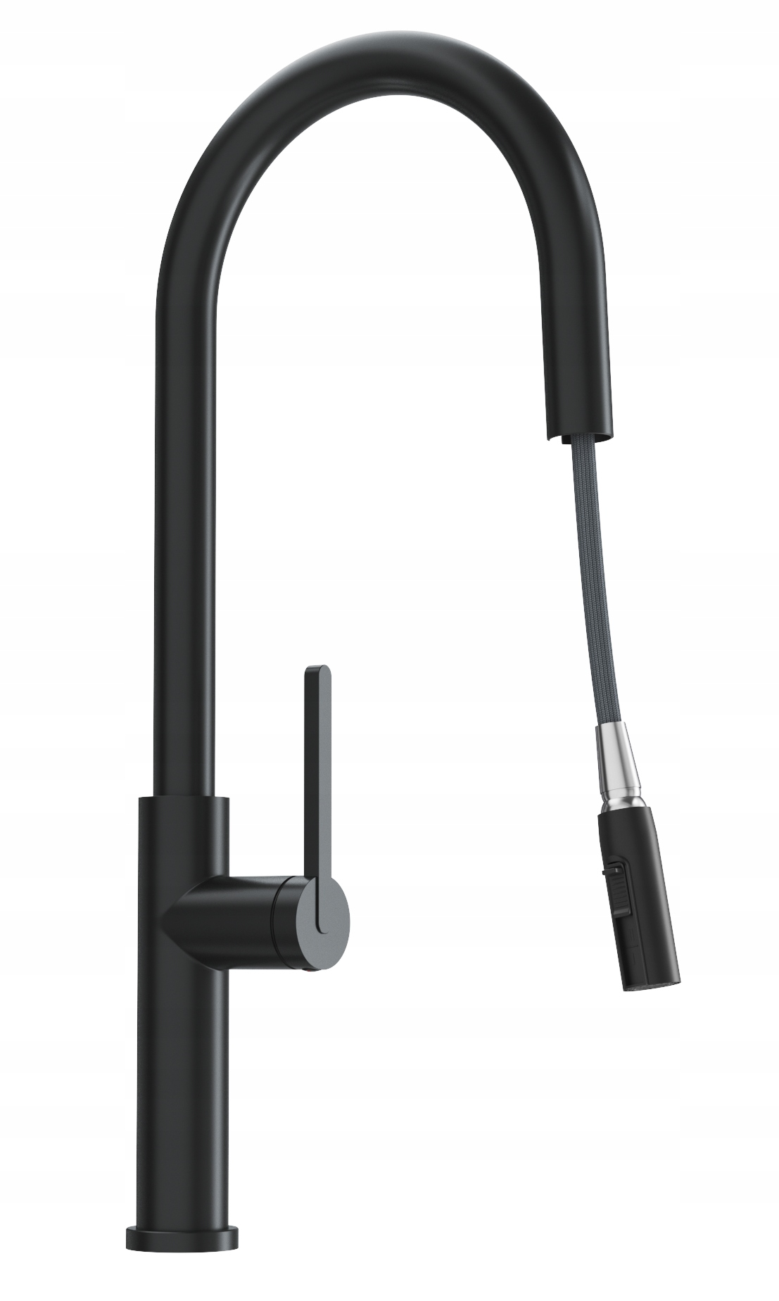 Kuchynská Batéria Čierna S Výsuvným Výtokom, Dvojfunkčný Kohútik S Vysokým Prúdom