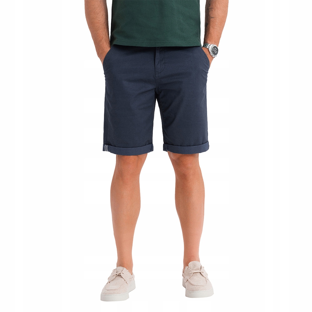 Módní pánské klasické chino šortky modré barvy Ombre OM-SRCS-0197 V10 vel. XXL