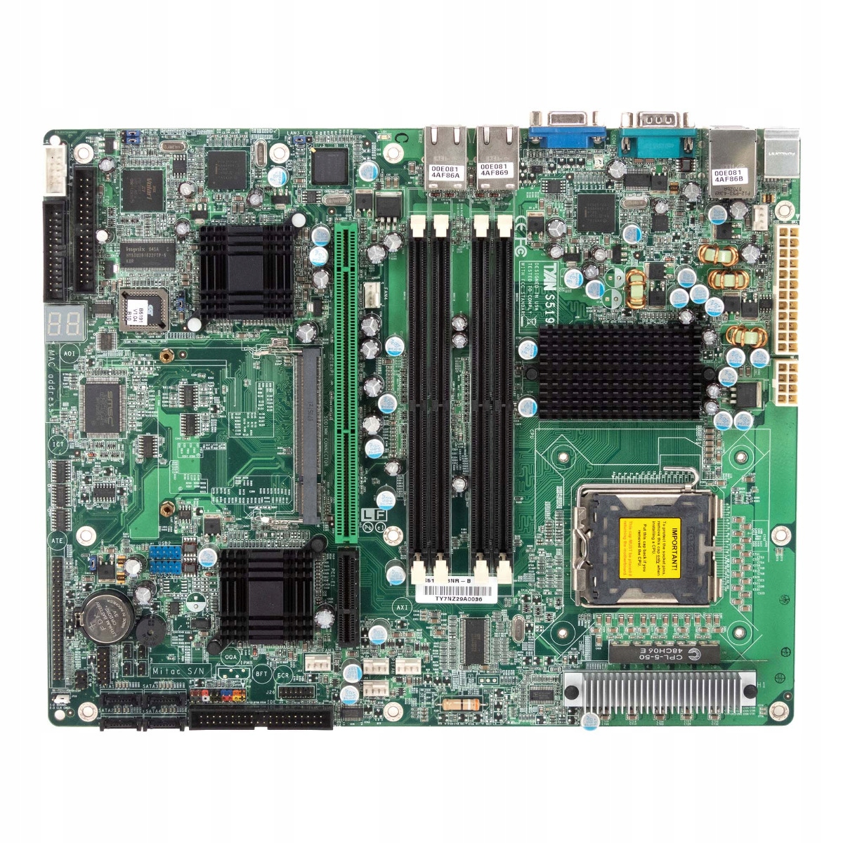 Tyan Toledo S5191 S5191G3Č.-B Patice 775 DDR2 Serverová Základní Deska Riser