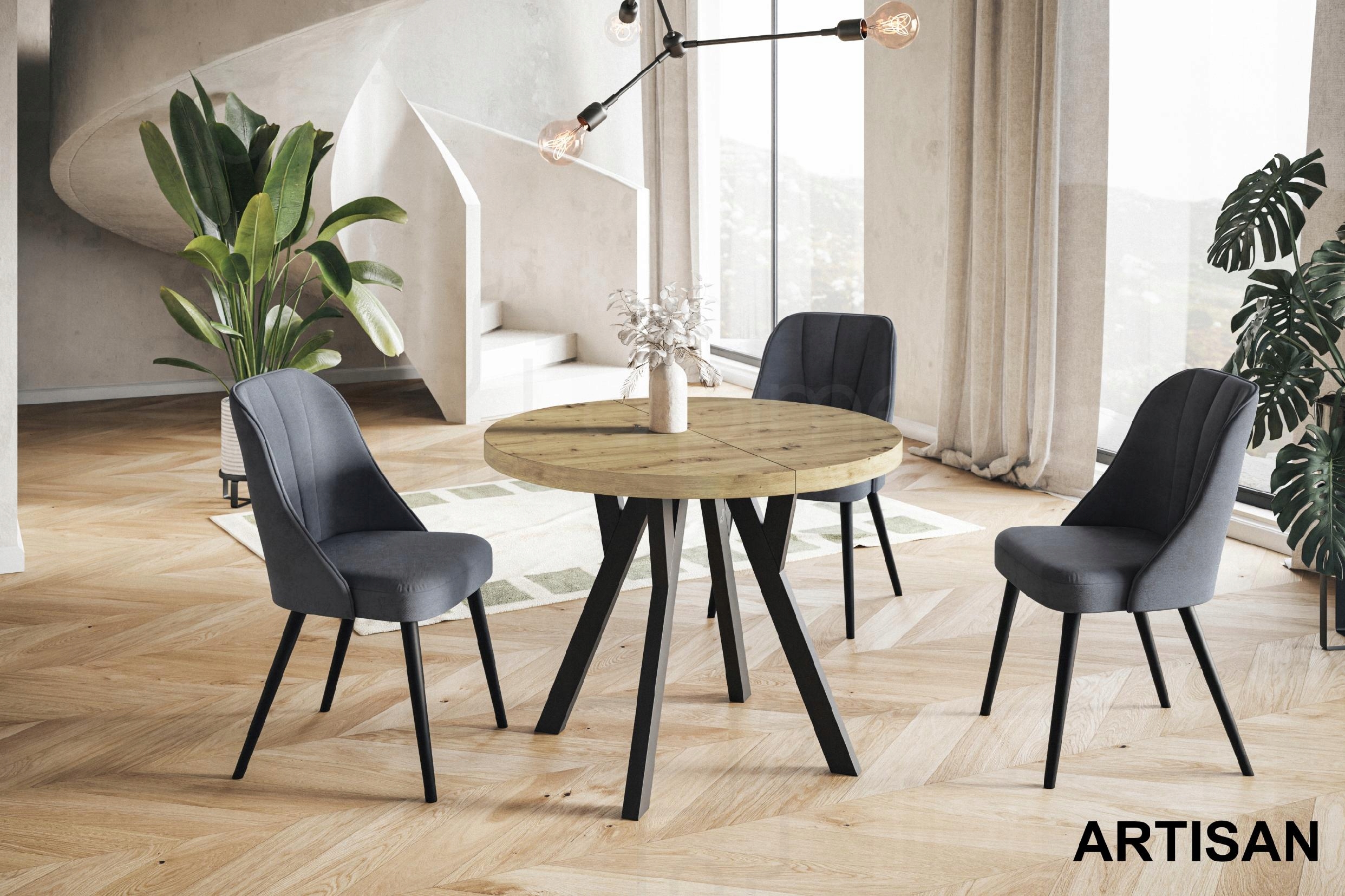 Stół rozkładany OVO 90/190 okrągły Głębokość mebla 90 cm