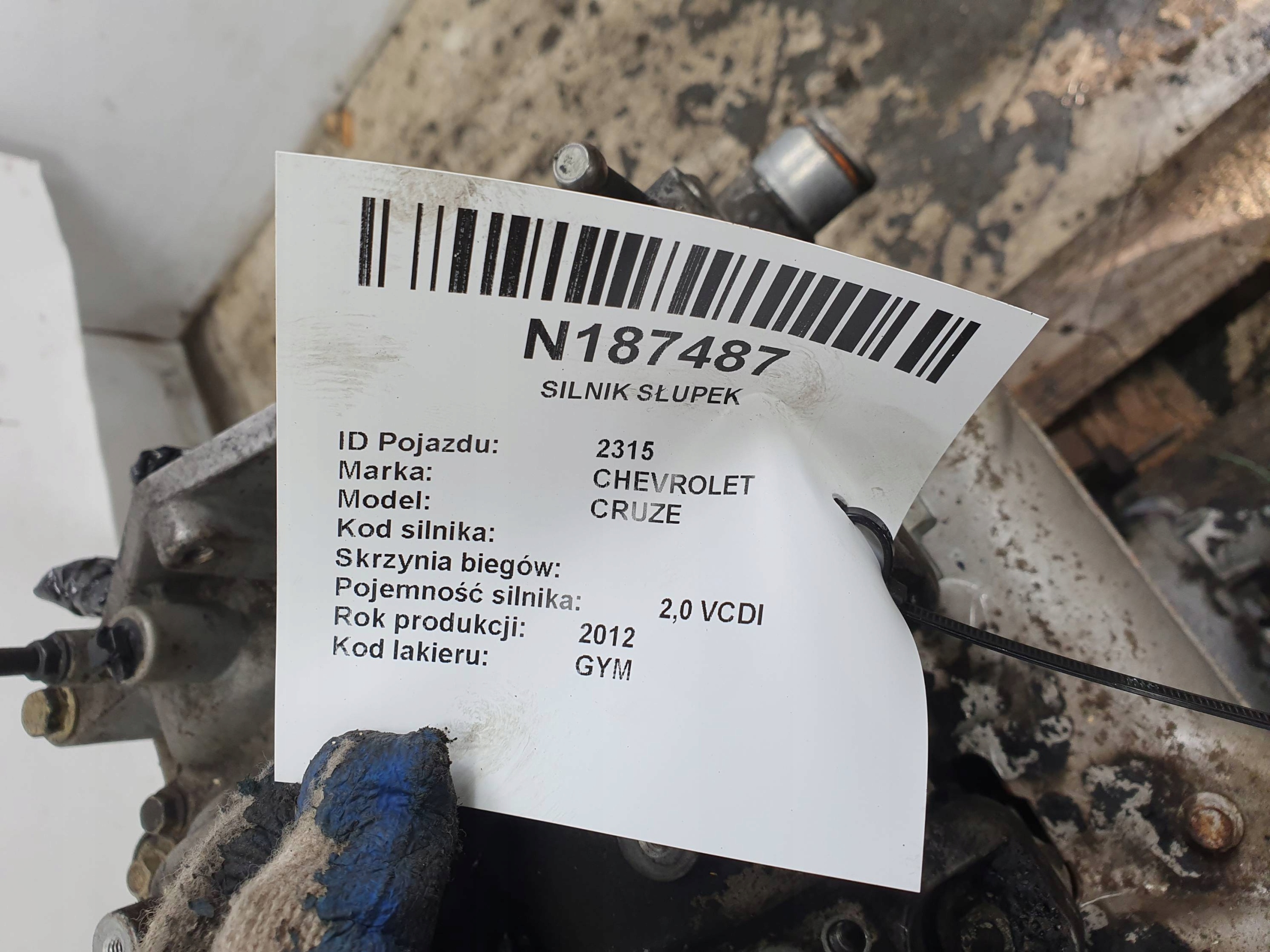 engine pillar 2.0 VCDI 163KM Z20D1 CHEVROLET CRUZE