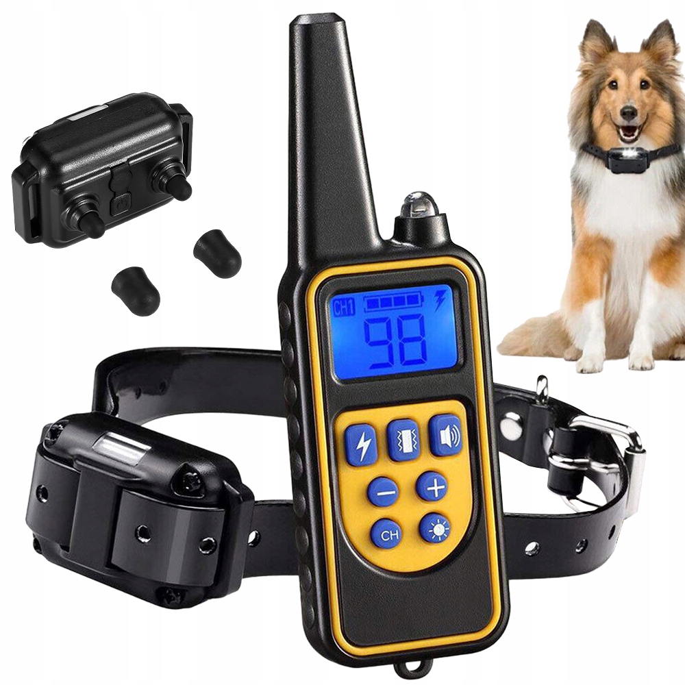 Levně Elektrický Výcvikový Obojek Pro Psa S Dálkovým Ovládáním 800 M IP67, Automatický Pohotovostní Režim