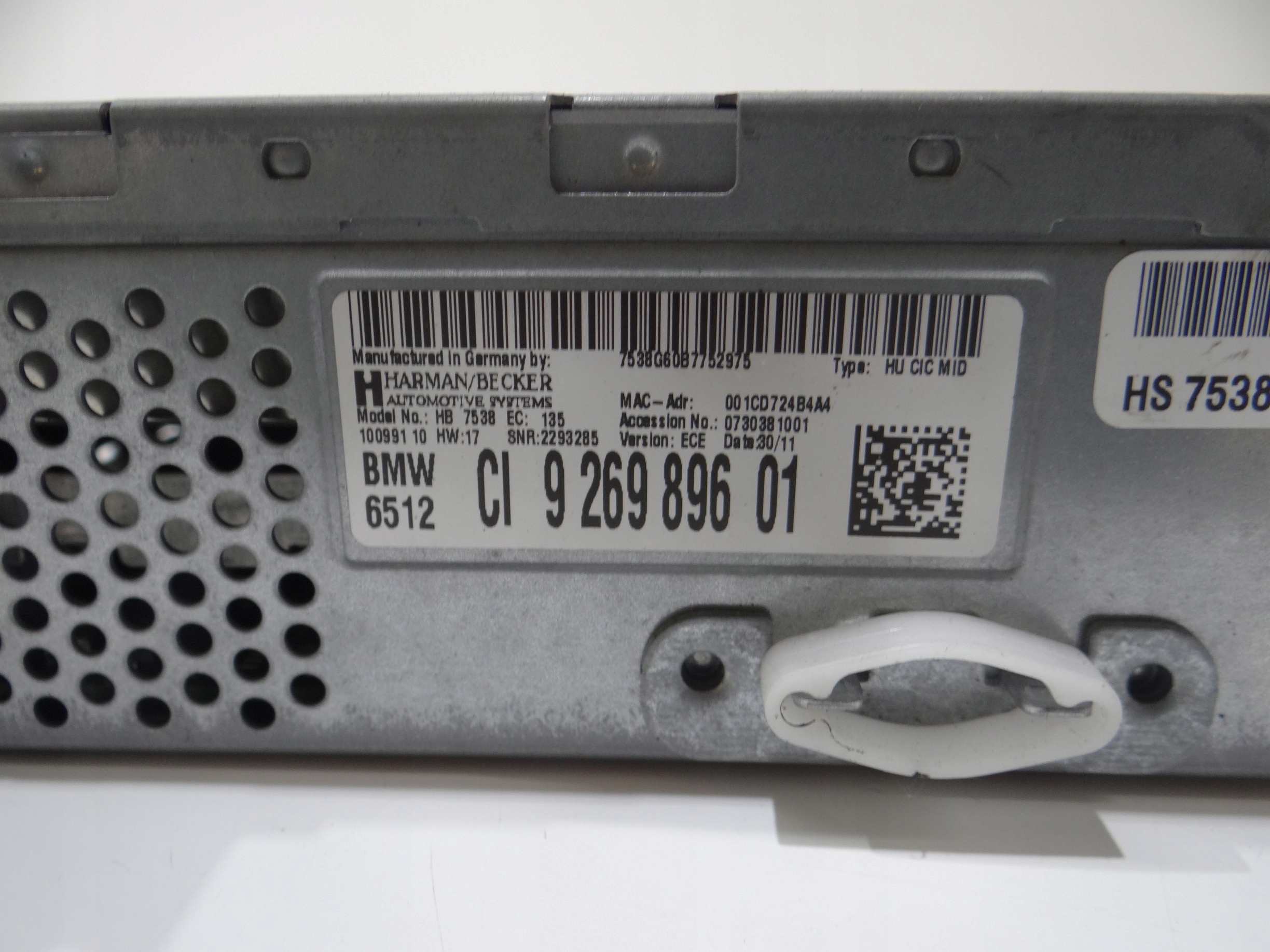 RADIO player navigation devices BMW X3 F25 OE 9269896