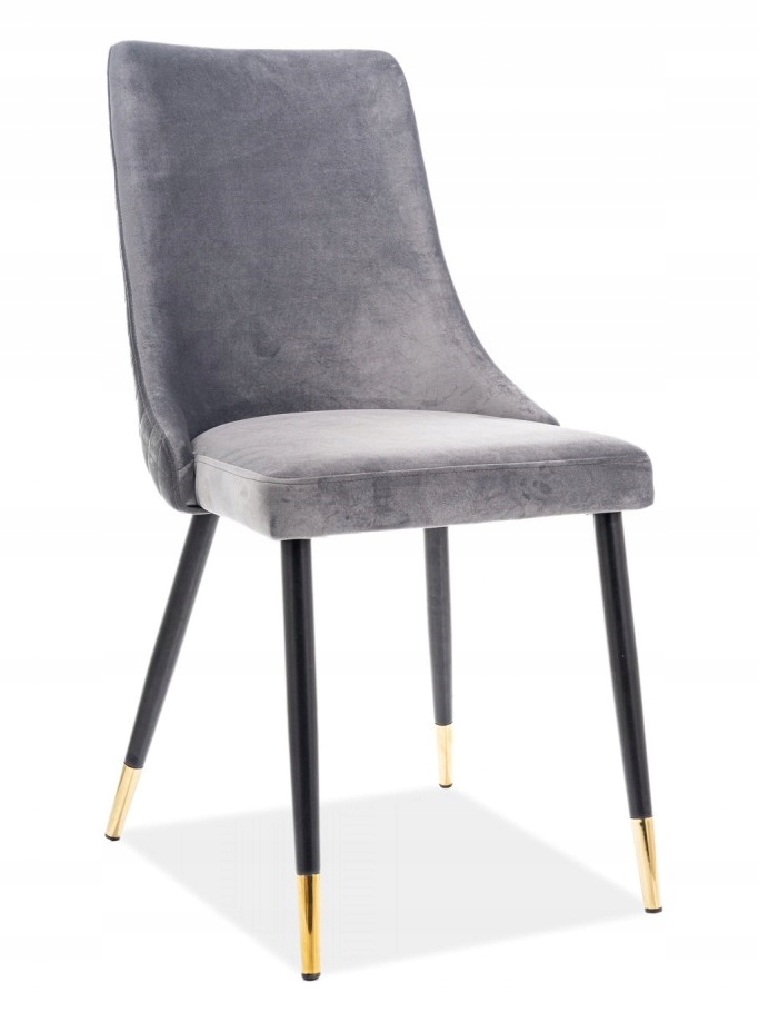 Čalúnená stolička Piano Velvet šedá/zlatá Sig