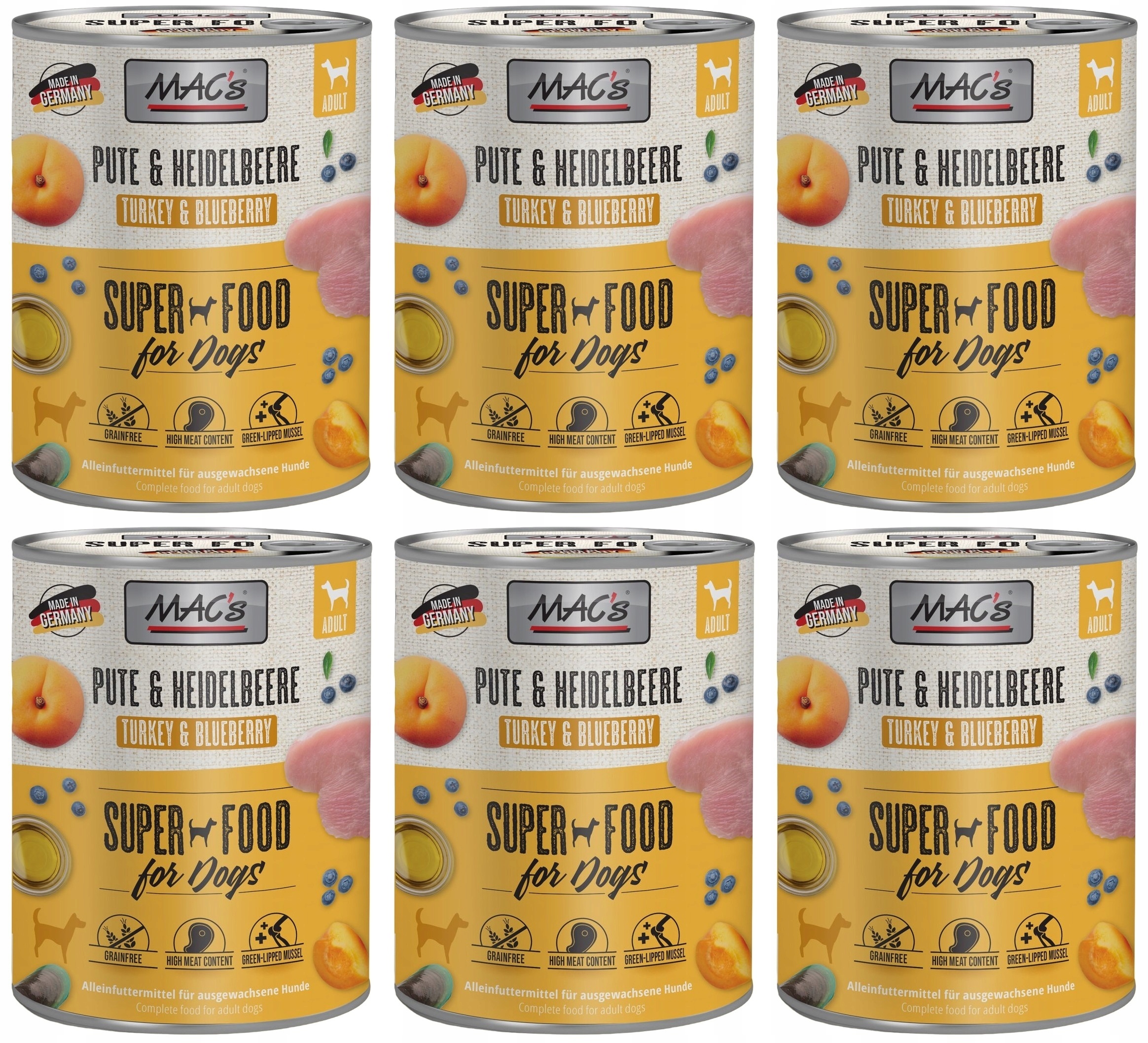 Levně Mac's Krůta a borůvka 6 x 800 g