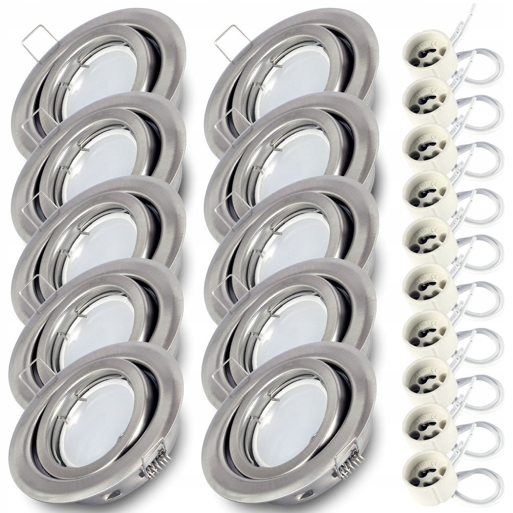 

10x Oprawa halogenowa ruchoma Sn +żar. Led GU10 7W