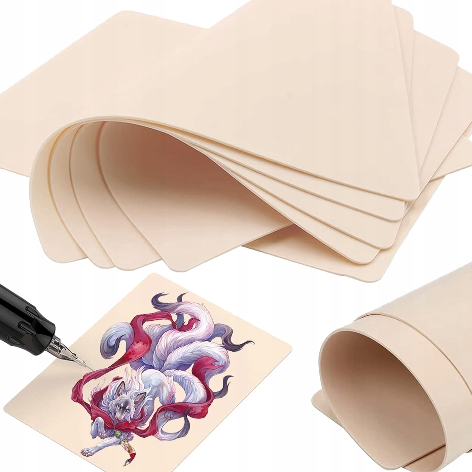 20 Ks 14.4x19 Cm Umělá kůže pro výuku tetování, kůže pro cvičení