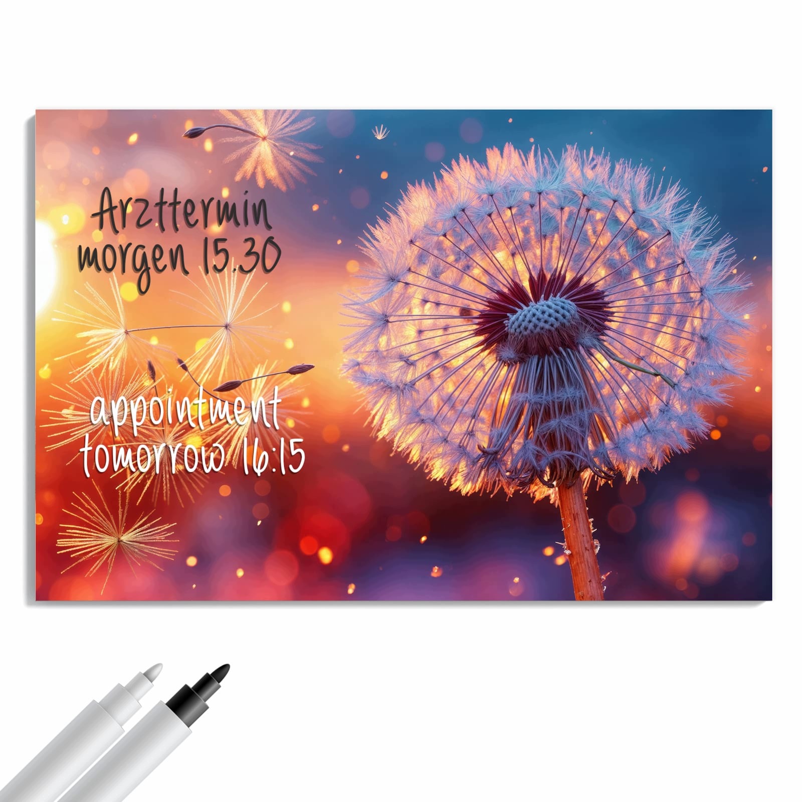 Magnetická tabule Pampeliška Západ slunce 90 × 60 cm