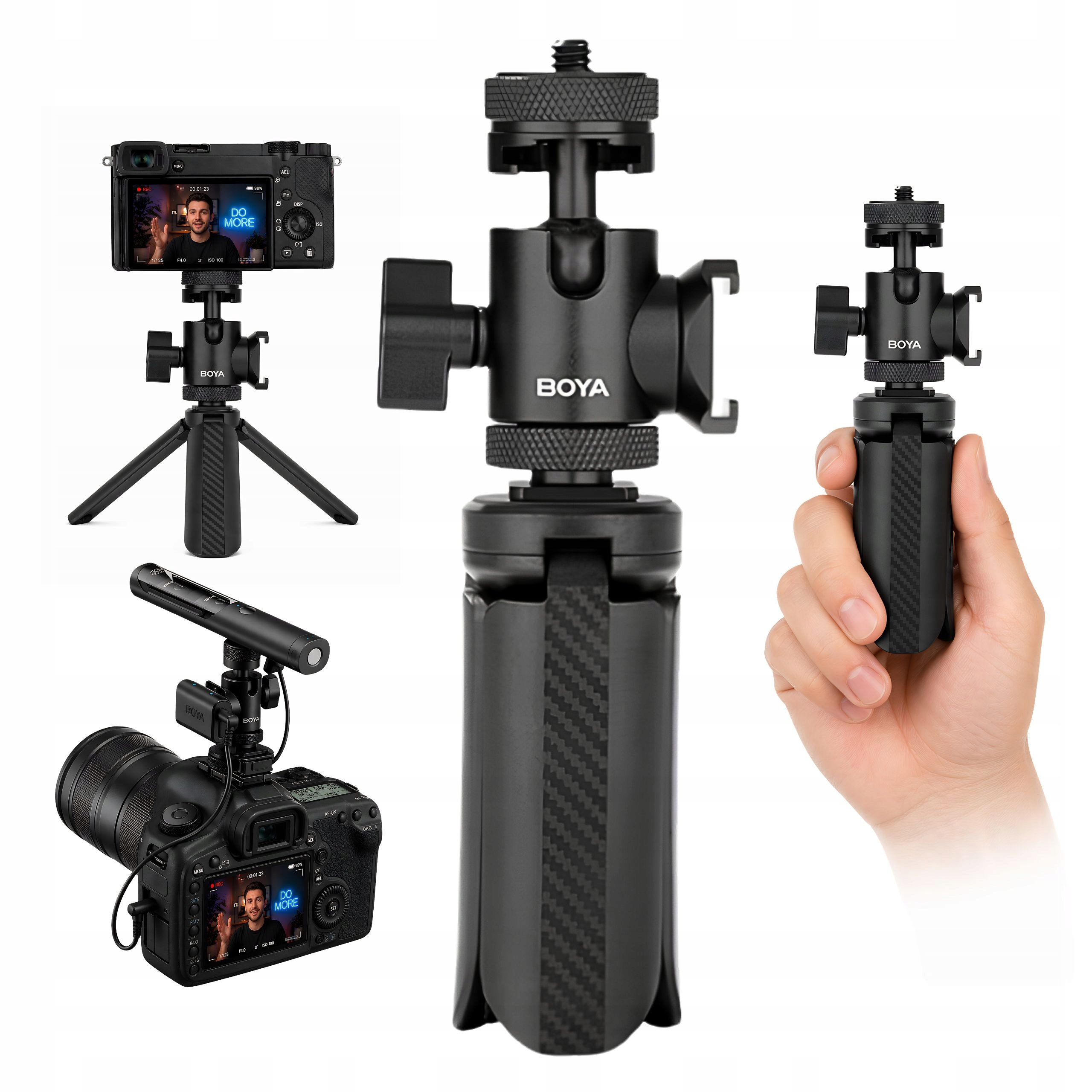 Stativ Pro Mikrofon Kamery Tripod Stolní Závit 1/4" Skládací 360° Boya