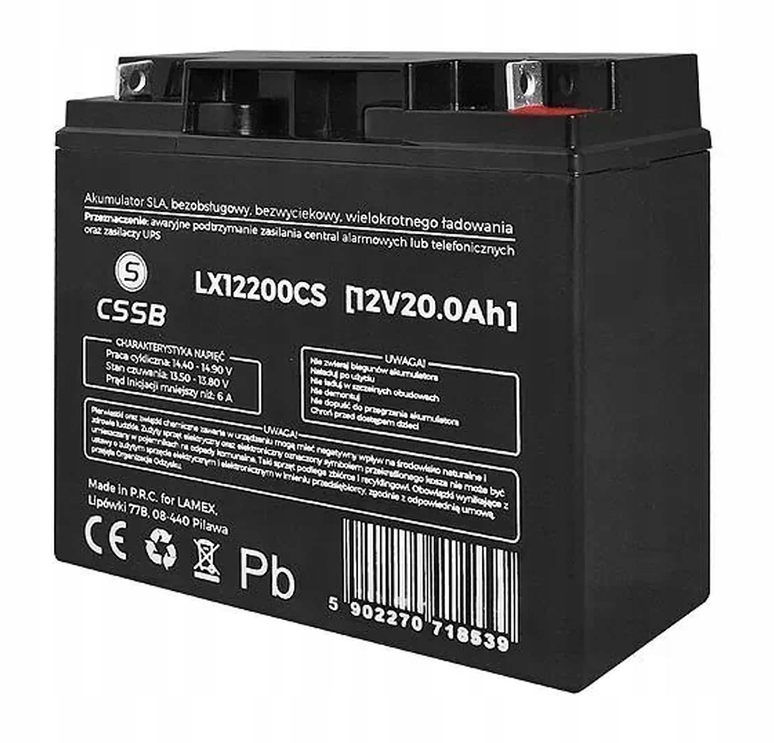 Akumulator Żelowy 12V 20Ah Kosiarka Rower Traktor Ups Kocioł Piec Wózek