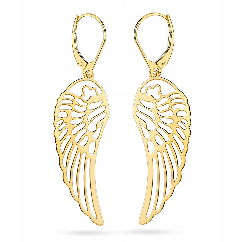 Krásné Zlaté Náušnice p585 Závěsná Andělská Křídla