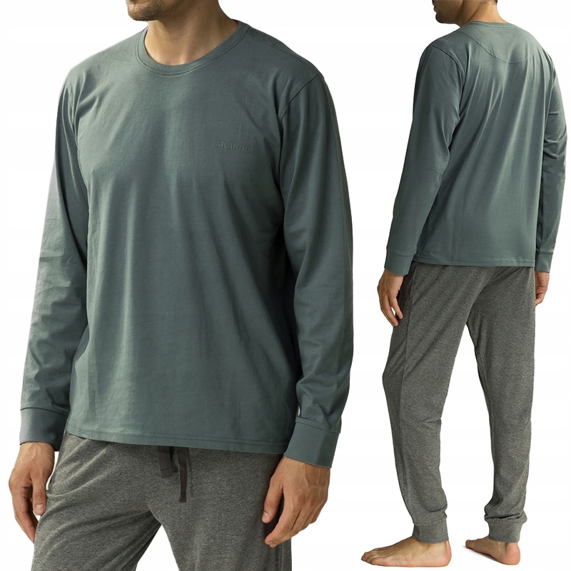 Pánské pyžamo volného střihu, Bavlněné, s dlouhým rukávem Atlantic NMP-372 L