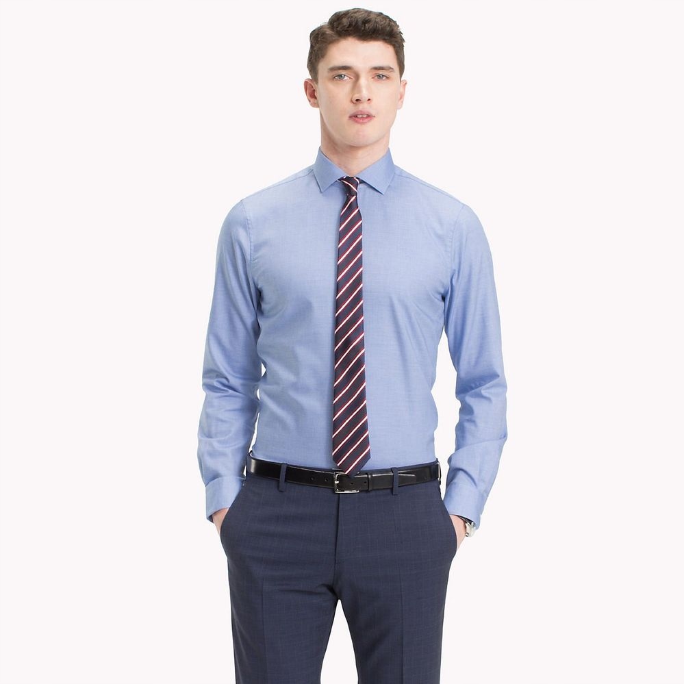 Tommy Hilfiger Modrá Texturovaná Košile (41)