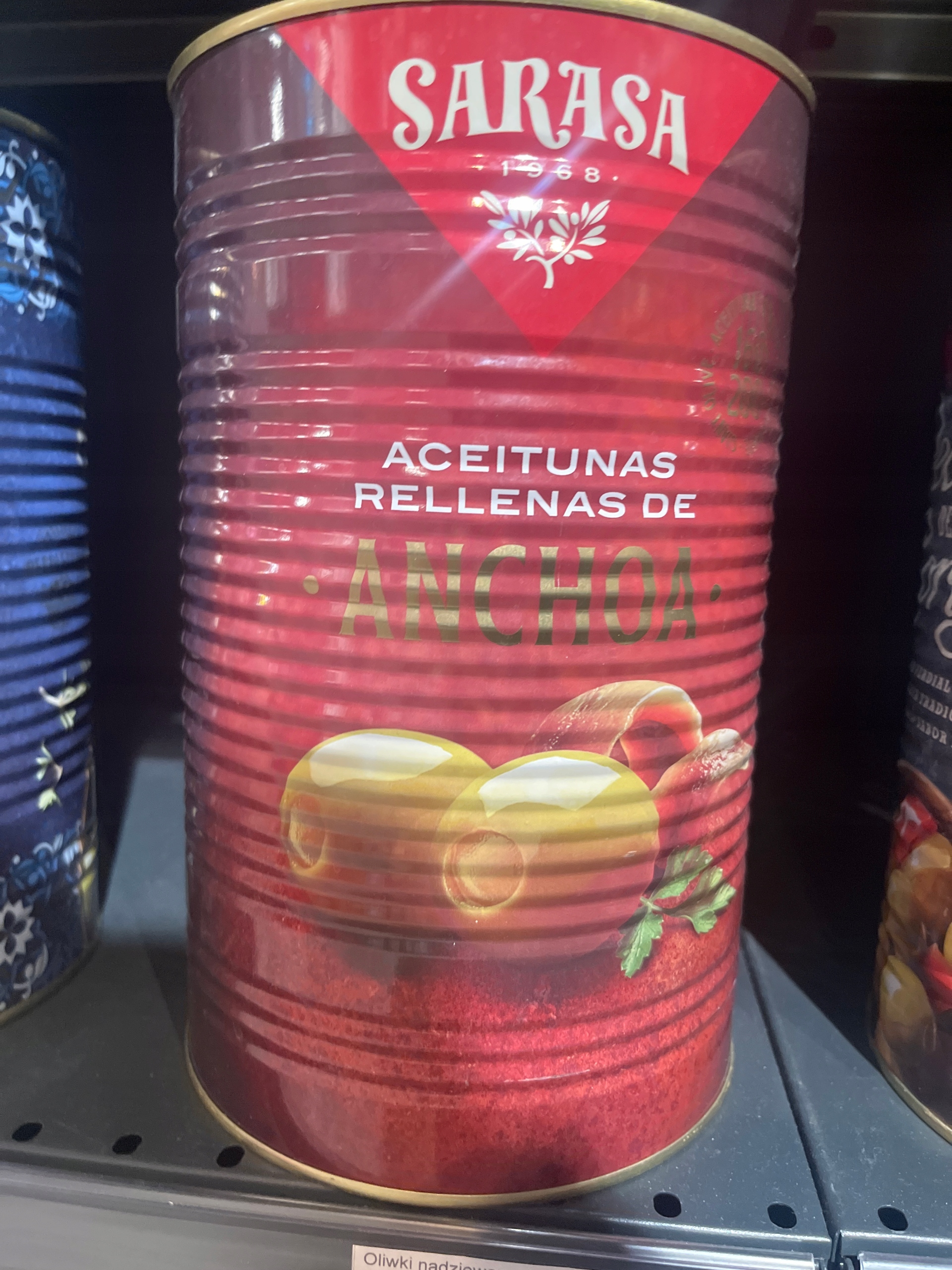 Zelené olivy plněné ančovičkami sarasa 4200 g