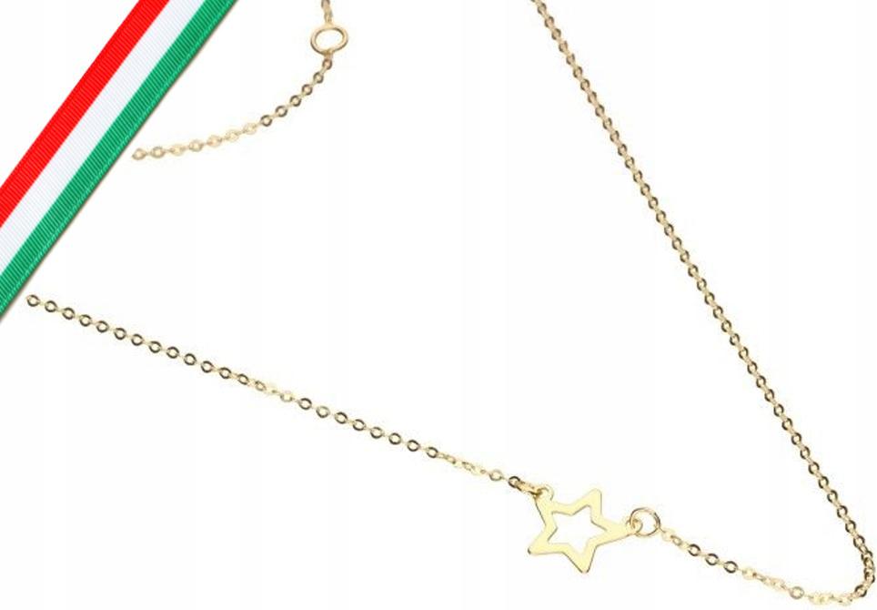 Zlatý náhrdelník pro ženu 585 s hvězdičkou rámeček 0,9 g, moderní design