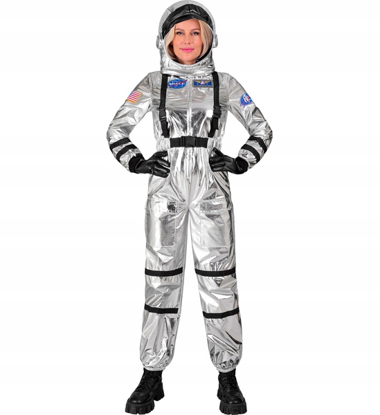 Kostým Astronaut Astronautská Kombineza Stříbrná Pro Dospělé Halloween Xs