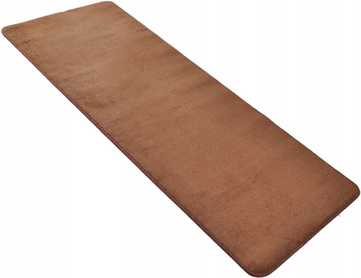 Koberec Běhoun hnědý 80x200 cm, do chodby-přechodu s krátkým vlasem