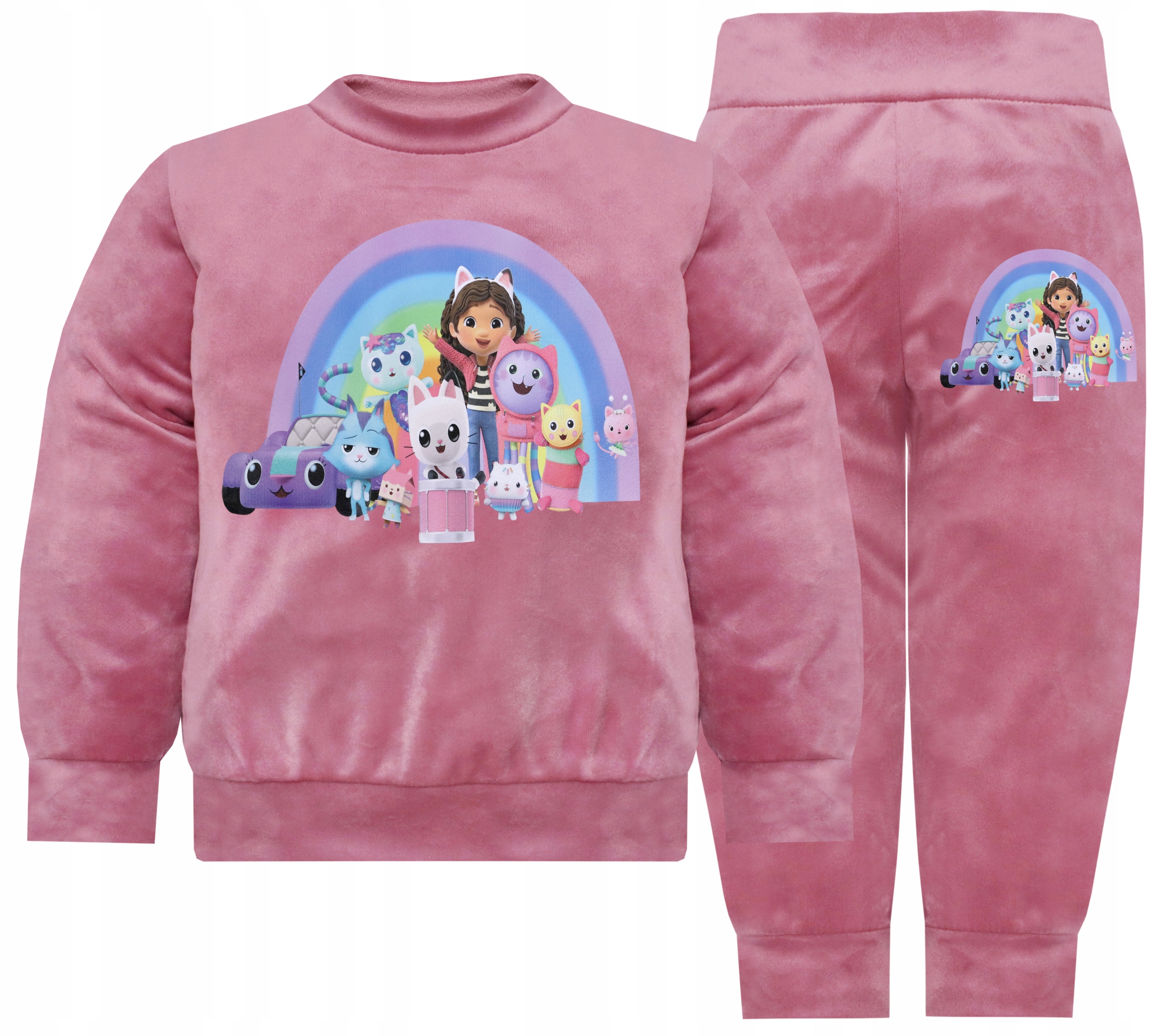 2039 KOMPLET DRES DZIEWCZĘCY KOCI DOMEK GABI r 116