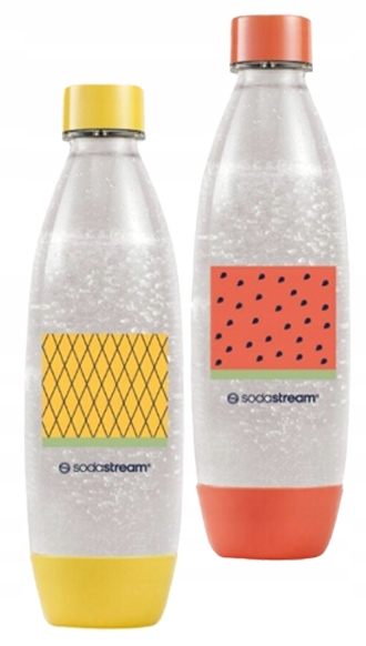 SodaStream žlutá a korálová láhev Fuse Water x2 1L