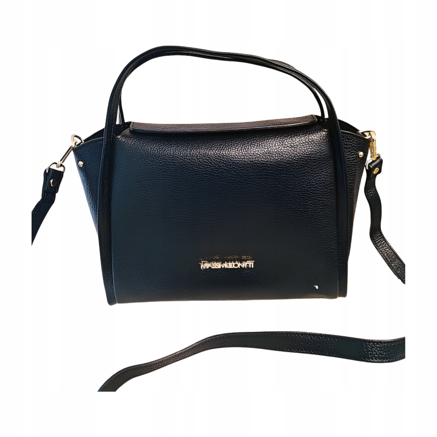 Massimo Contti kabelka shopperka kožená černá