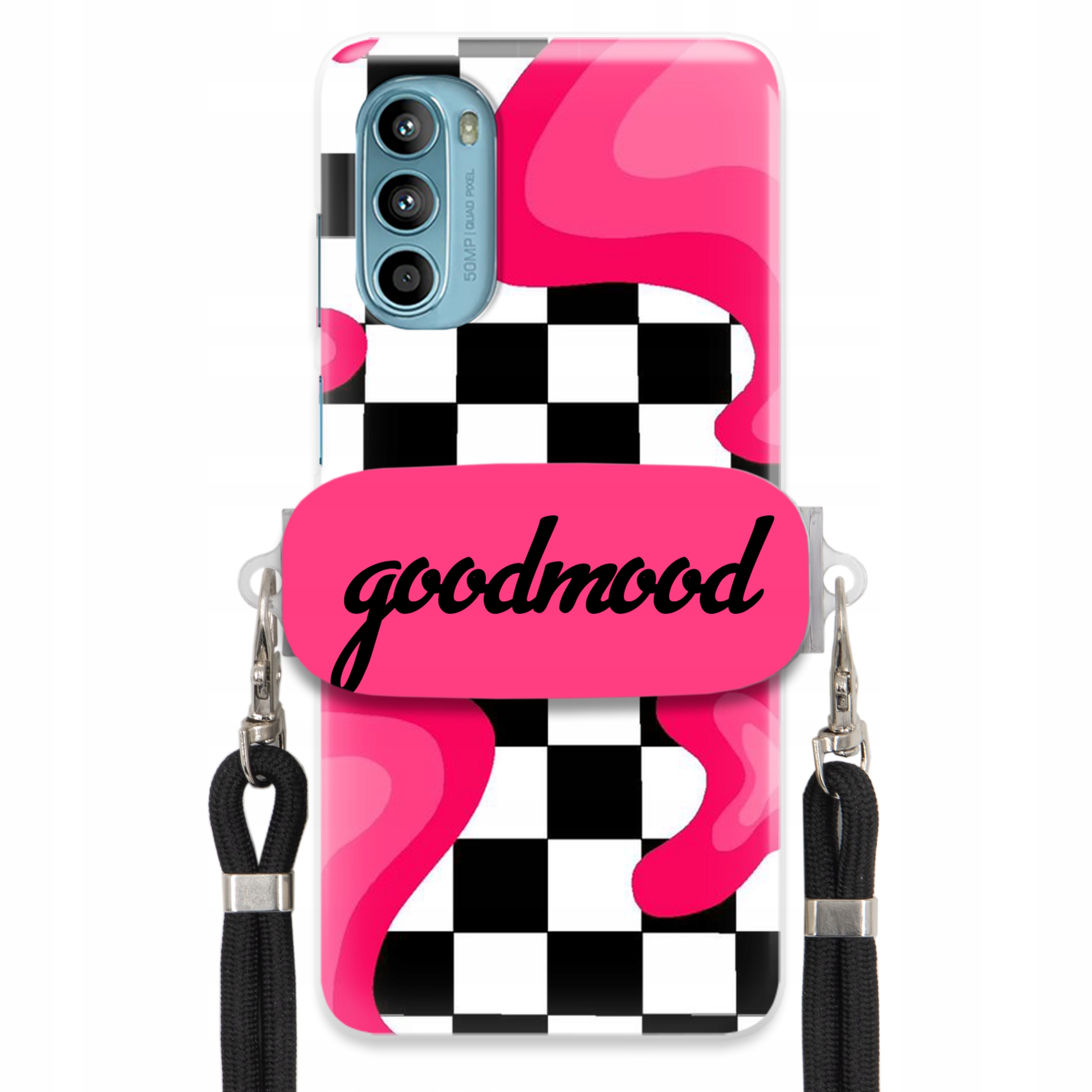 Puzdro Na Motorola G52 Sada Case Držiak Na Vodítko Čierna Pre Teenagerov Splash