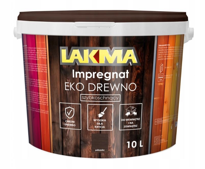 Impregnat Do Drewna Szybkoschnący Eko Drewno Mahoń Lakma 10 L