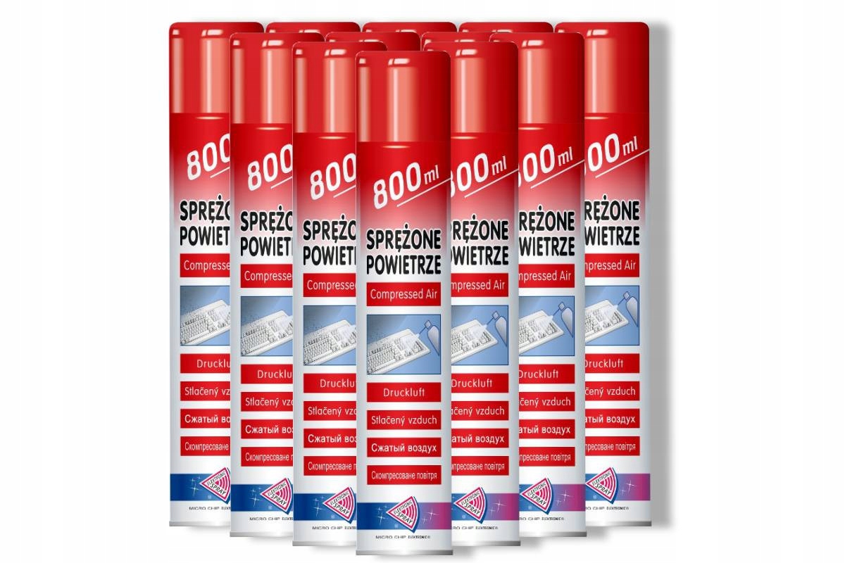 

12x Micro-chip Sprężone Powietrze z rurką 800ml