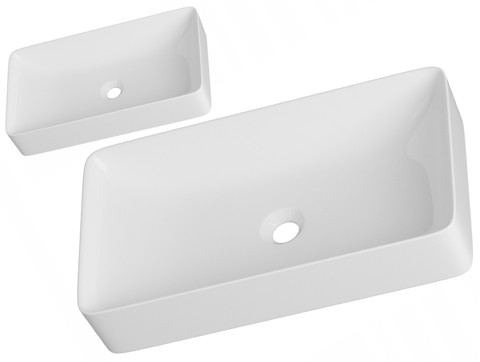 Biela Obdĺžniková Keramická Kúpeľňová Umývadlová Doska Na Dosku Lumi