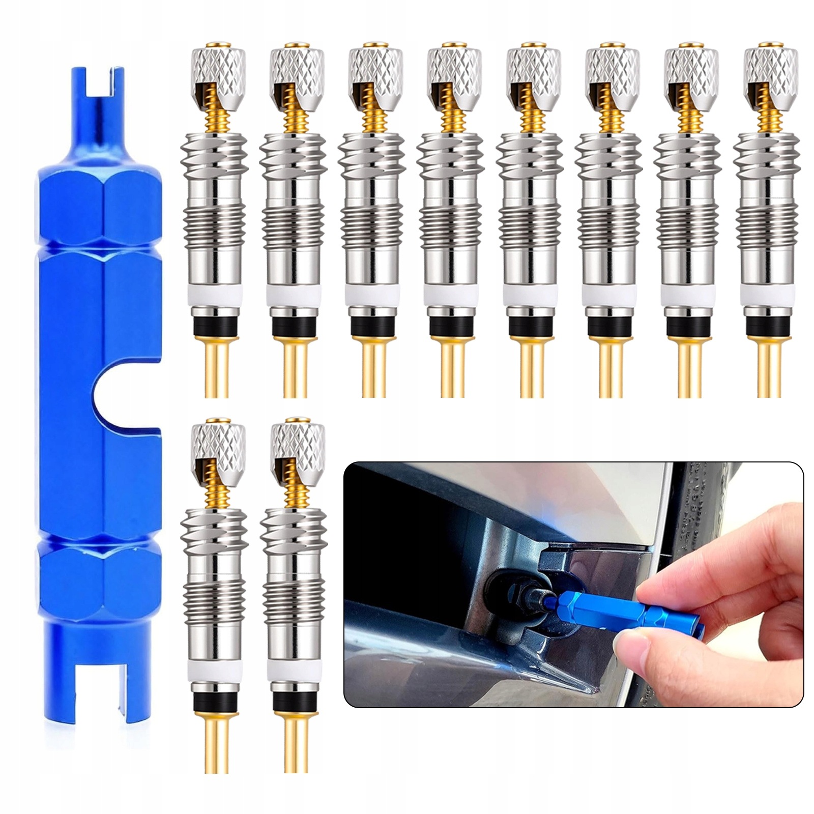 10 Sztuk Adapterów Zaworów Presta z Rdzeniem Zaworu Remover Narzędzie do Opon Rowerowych