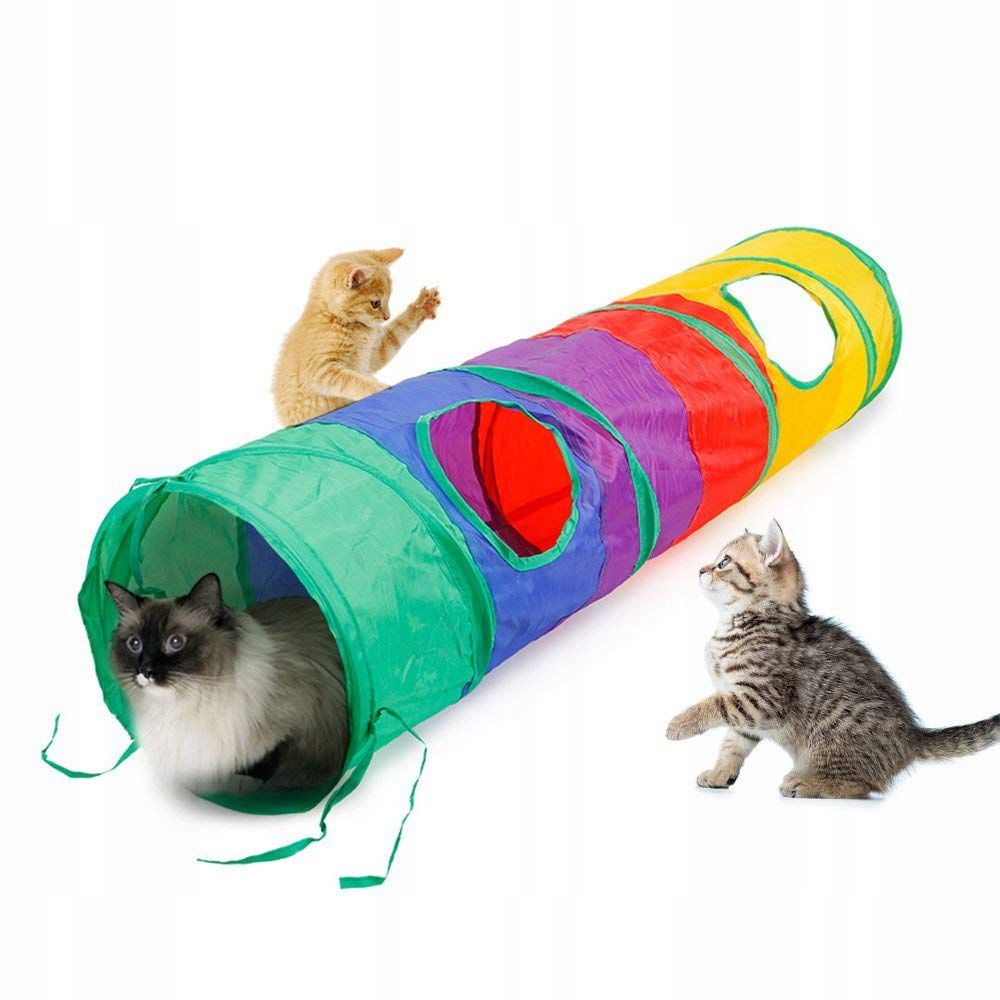 Красочный складной туннель для кошек