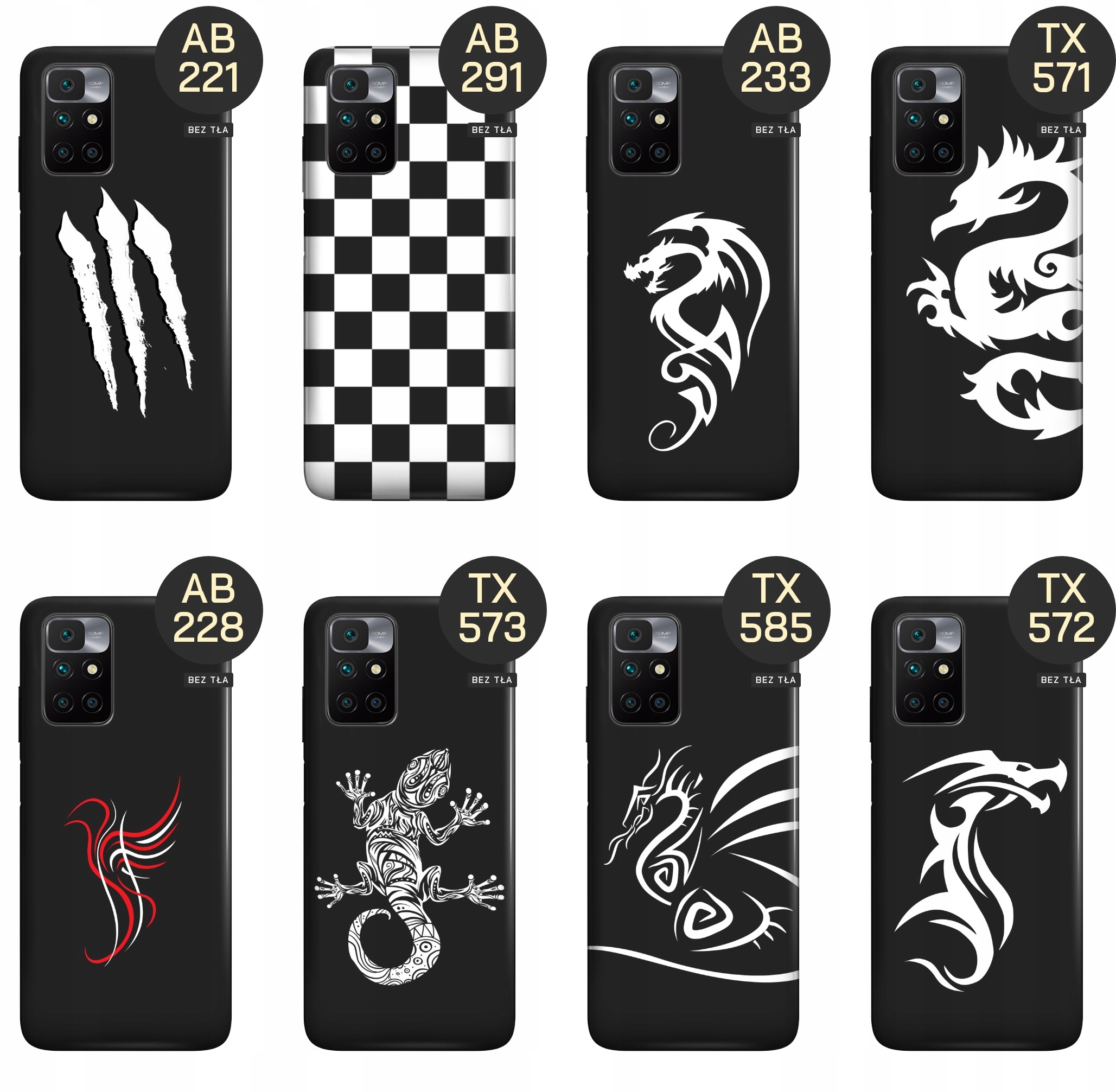 ETUI MATOWE DO XIAOMI REDMI 10 WZORY TRIBAL TATUAŻ DZIARY DZIARKI OBUDOWA Kolor biały